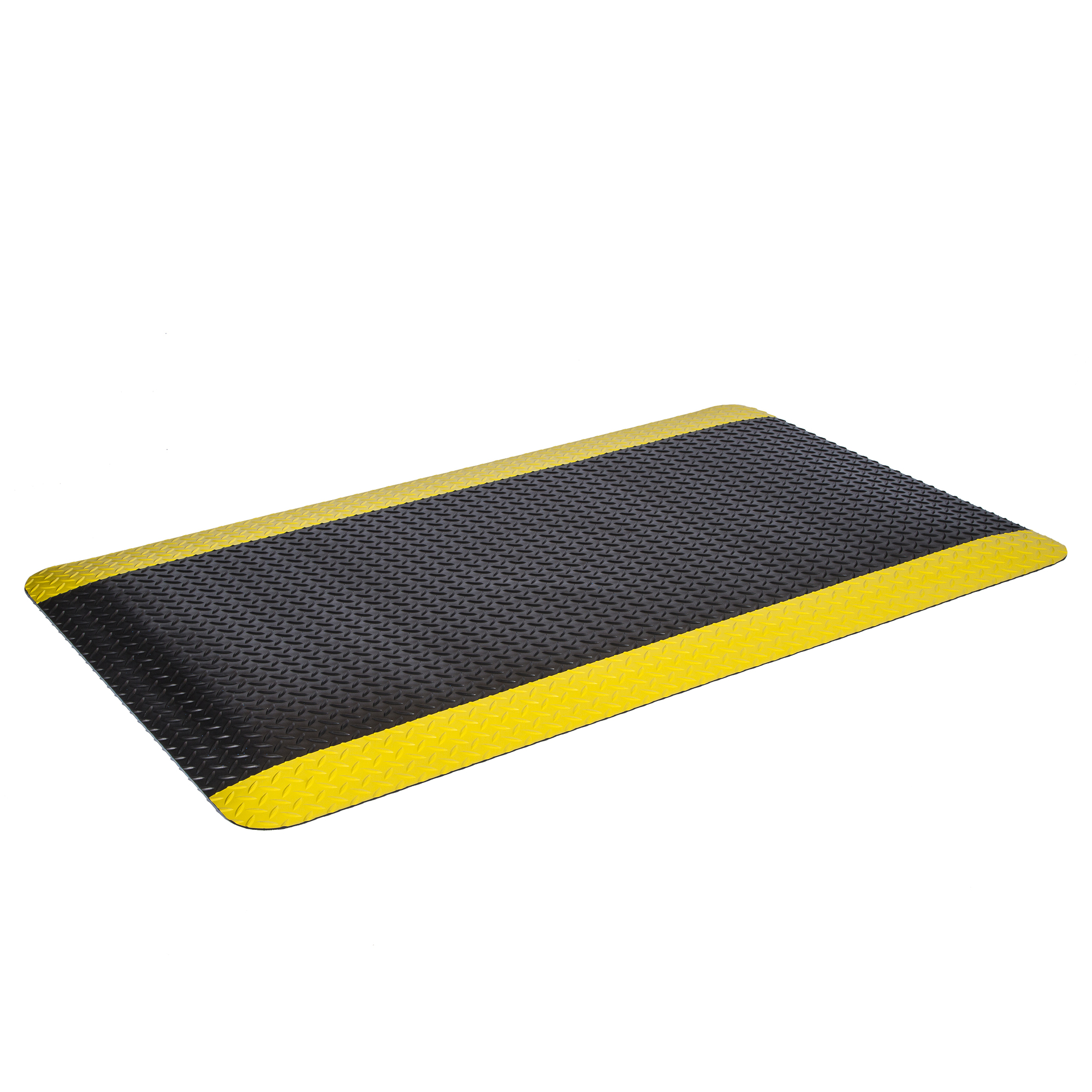 Crown Matting Technologies, Workers-Delight Deck Plate 3ft.x5ft. Black w/Yellow, Width 36 in, Length 60 in, Thickness 5/8 in, Model# WD 1235YB